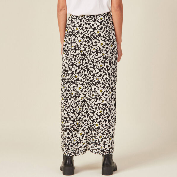 jupe longue evasee fluide noir femme Jupe longue évasée fluide noir femme