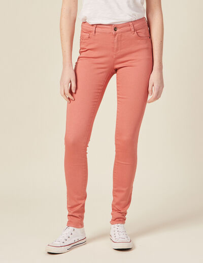 Pantalon Audrey - skinny push up rose poudrée femme
