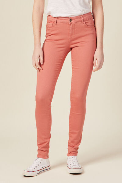 Pantalon Audrey - skinny push up rose poudrée femme