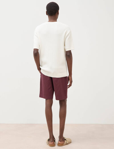 T-shirt en coton manches courtes ecru homme