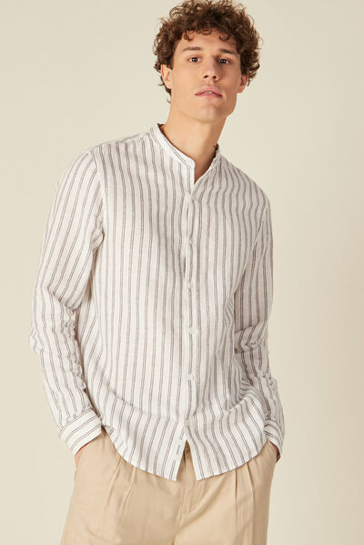 Chemise manches longues ecru homme