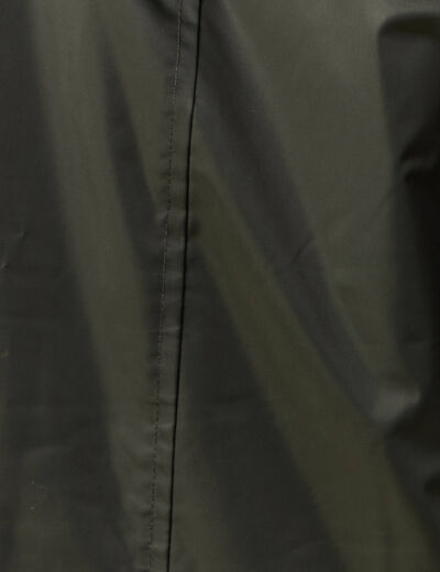 Coupe-vent doublé à capuche vert kaki homme