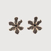 Boucles d'oreilles avec strass noir femme