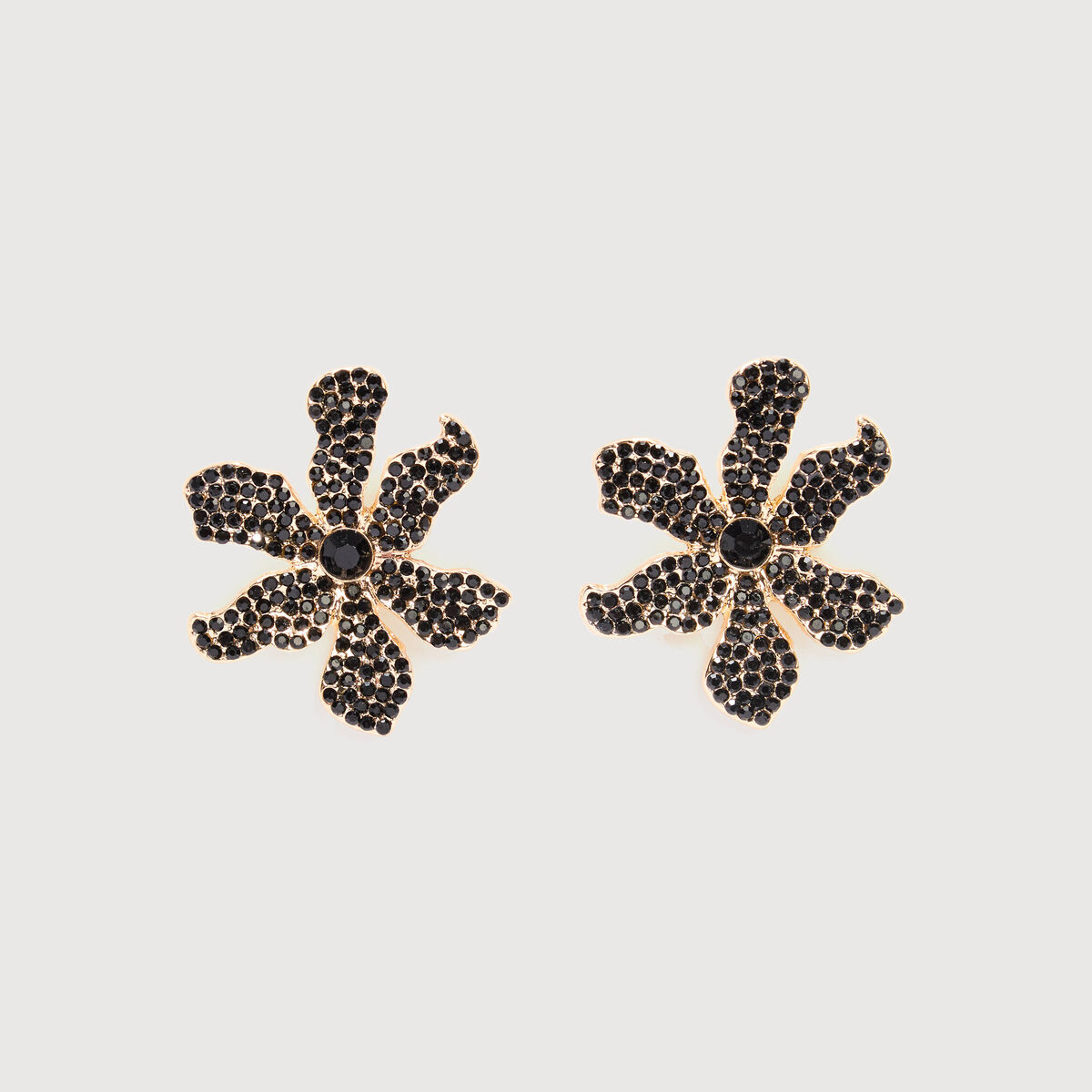 Boucles d'oreilles avec strass noir femme