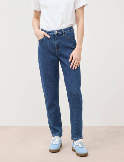 Jeans mom 7/8&egrave;me bleu clair femme