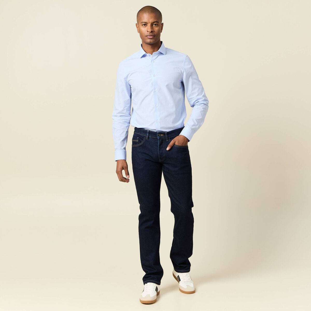 Chemise manches longues bleu ciel homme