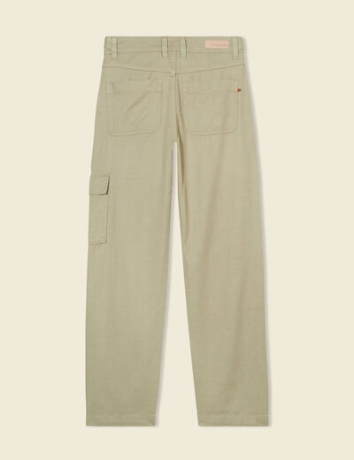 Pantalon cargo taille standard vert kaki femme