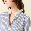 Chemise cintr&eacute;e col montant brod&eacute;e blanc femme