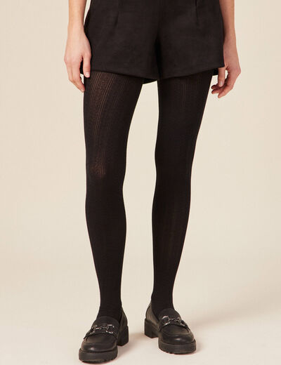 Collants maille fantaisie femme noir femme