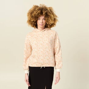 Sweat à capuche orange corail femme