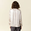 Blouse manches longues irisée gris argent femme