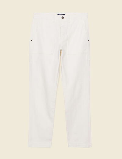 Jeans relax charpentier denim blanc homme