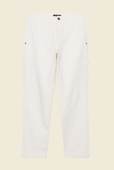 Jeans relax charpentier denim blanc homme