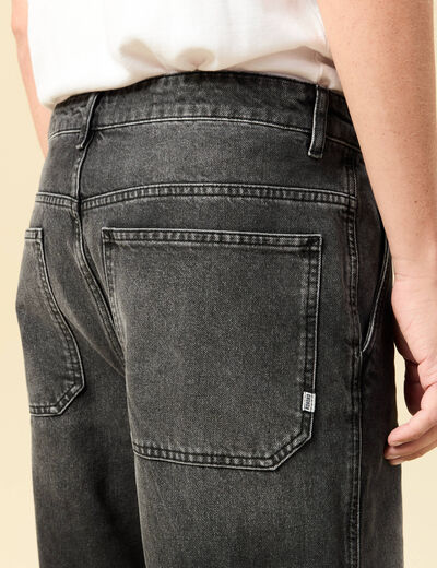 Jeans loose longueur 32 en coton denim noir homme