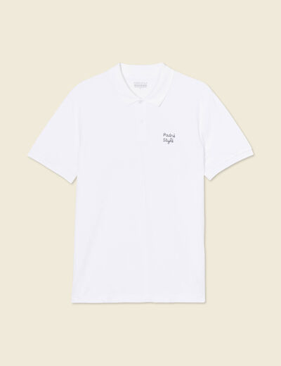 Polo manches courtes blanc homme