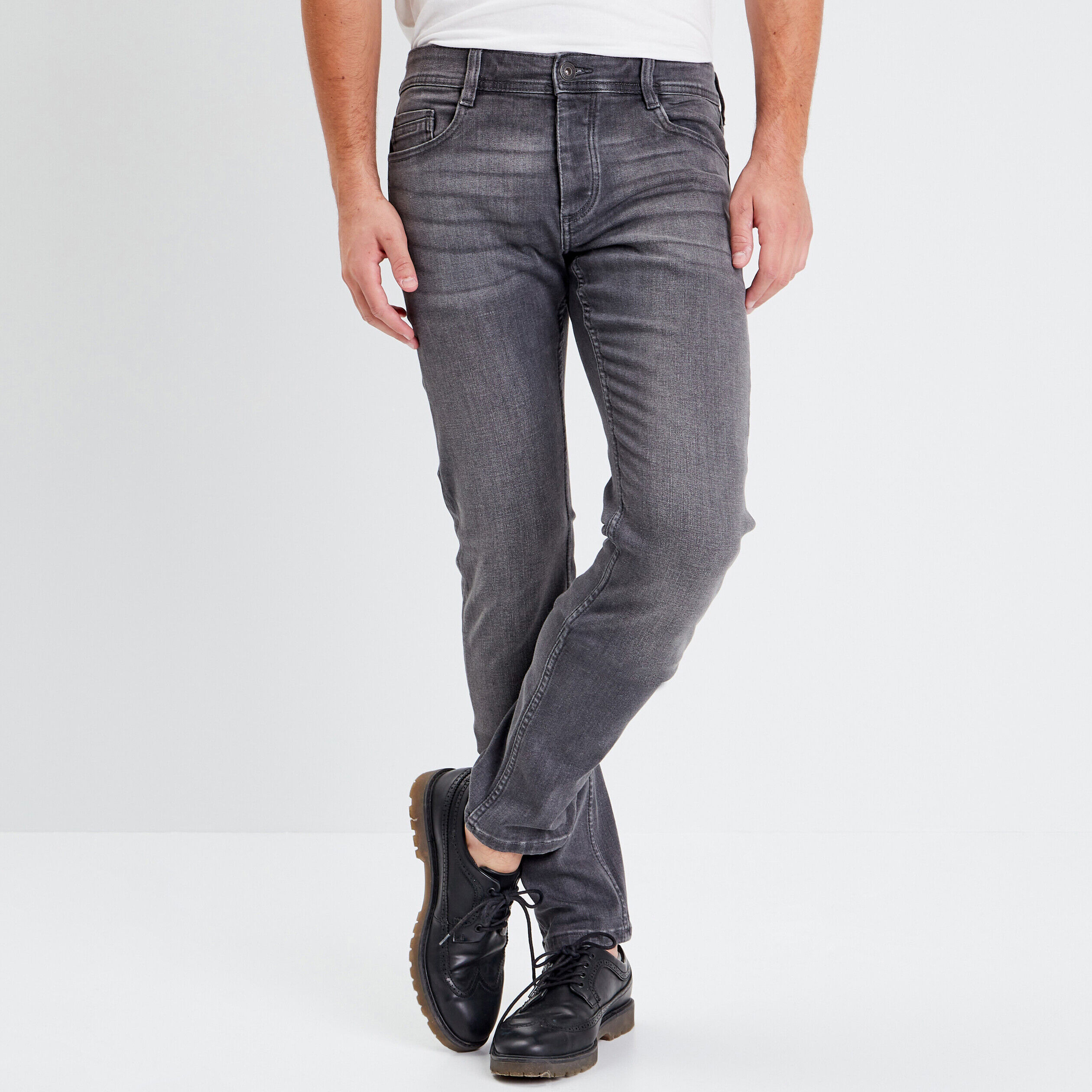 Surchemise manches longues denim gris homme Bonobo