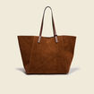 Cabas bandouli&egrave;re avec doublure marron fonc&eacute; femme