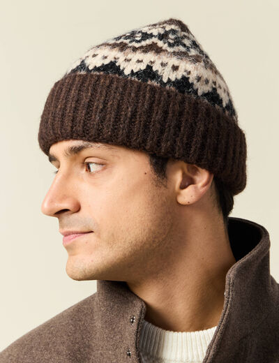 Bonnet marron fonc&eacute; homme