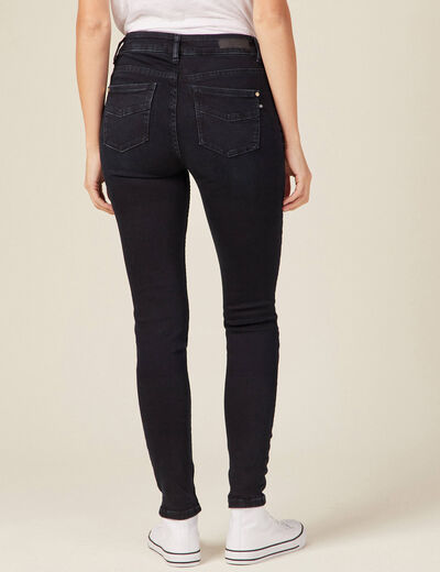 Jeans skinny taille haute denim blue black femme