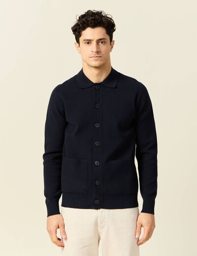 Gilet manches longues bleu marine homme