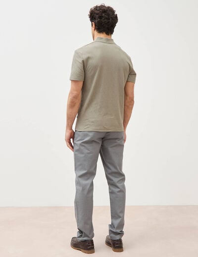 Polo manches courtes vert kaki homme