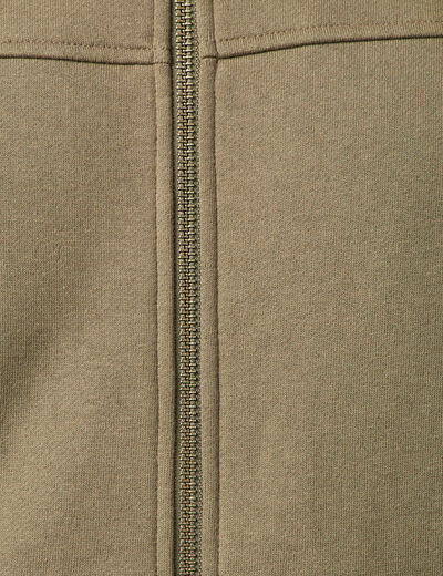 Sweat zippé à capuche taupe homme