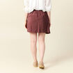 Jupe droite satin marron femme