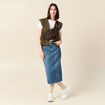 Gilet sans manches matelassé vert kaki femme