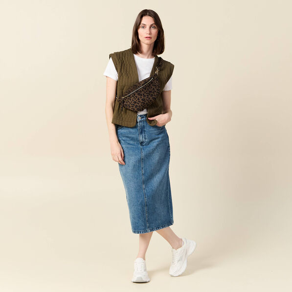 Gilet sans manches matelassé vert kaki femme
