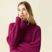 Pull manches longues prune femme