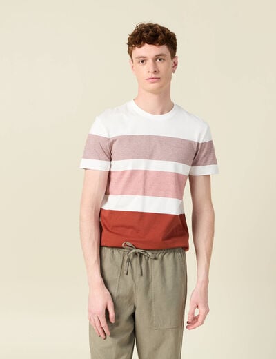 T-shirt manches courtes marron cognac homme