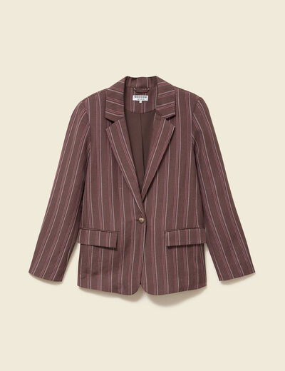 Veste blazer manches longues marron chocolat femme
