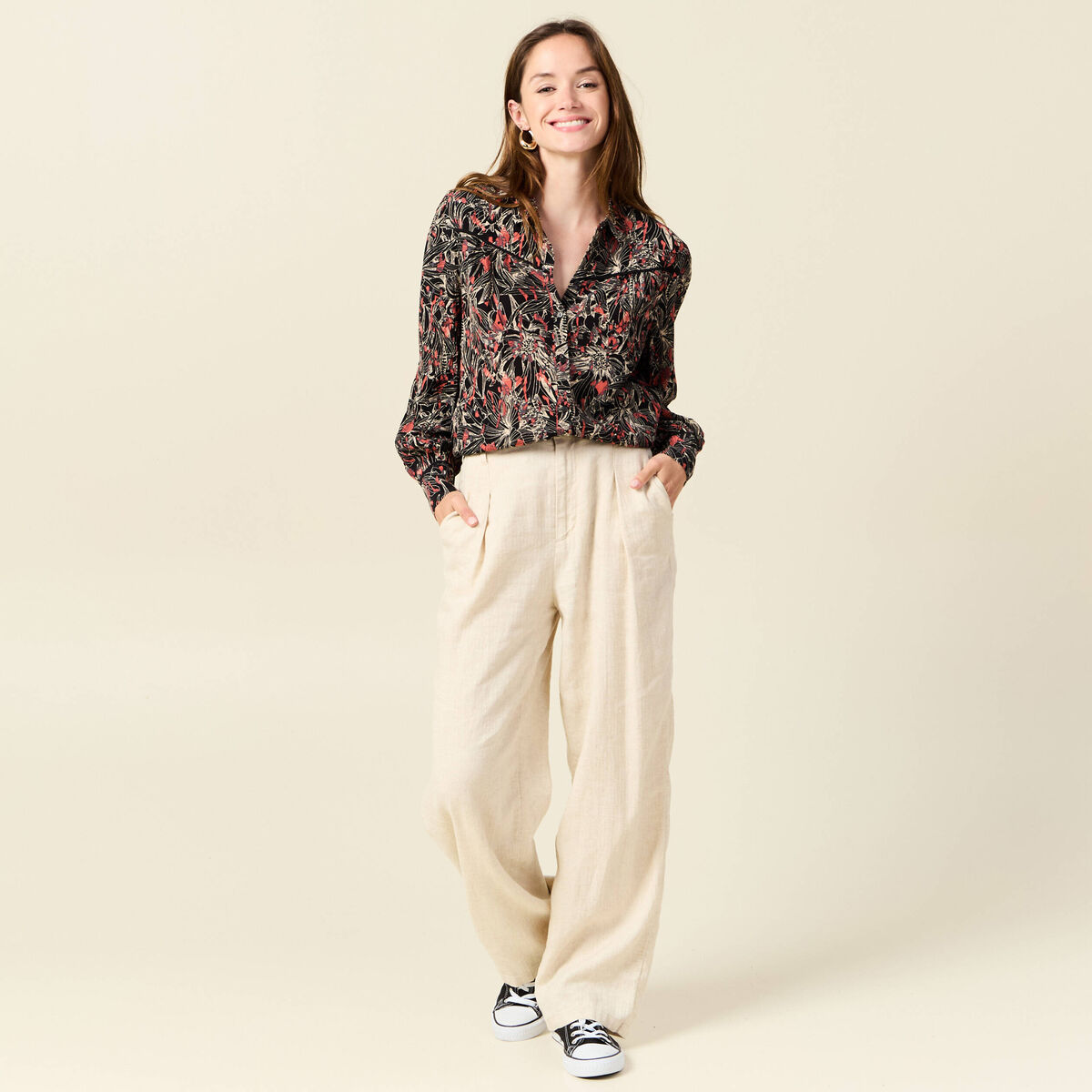 Chemise éco-responsable noir femme