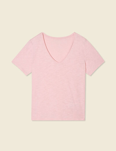 T-shirt manches courtes rose clair femme
