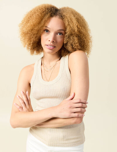 Débardeur sans manches beige femme