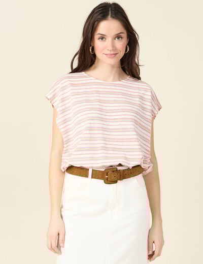 T-shirt manches courtes multicolore femme