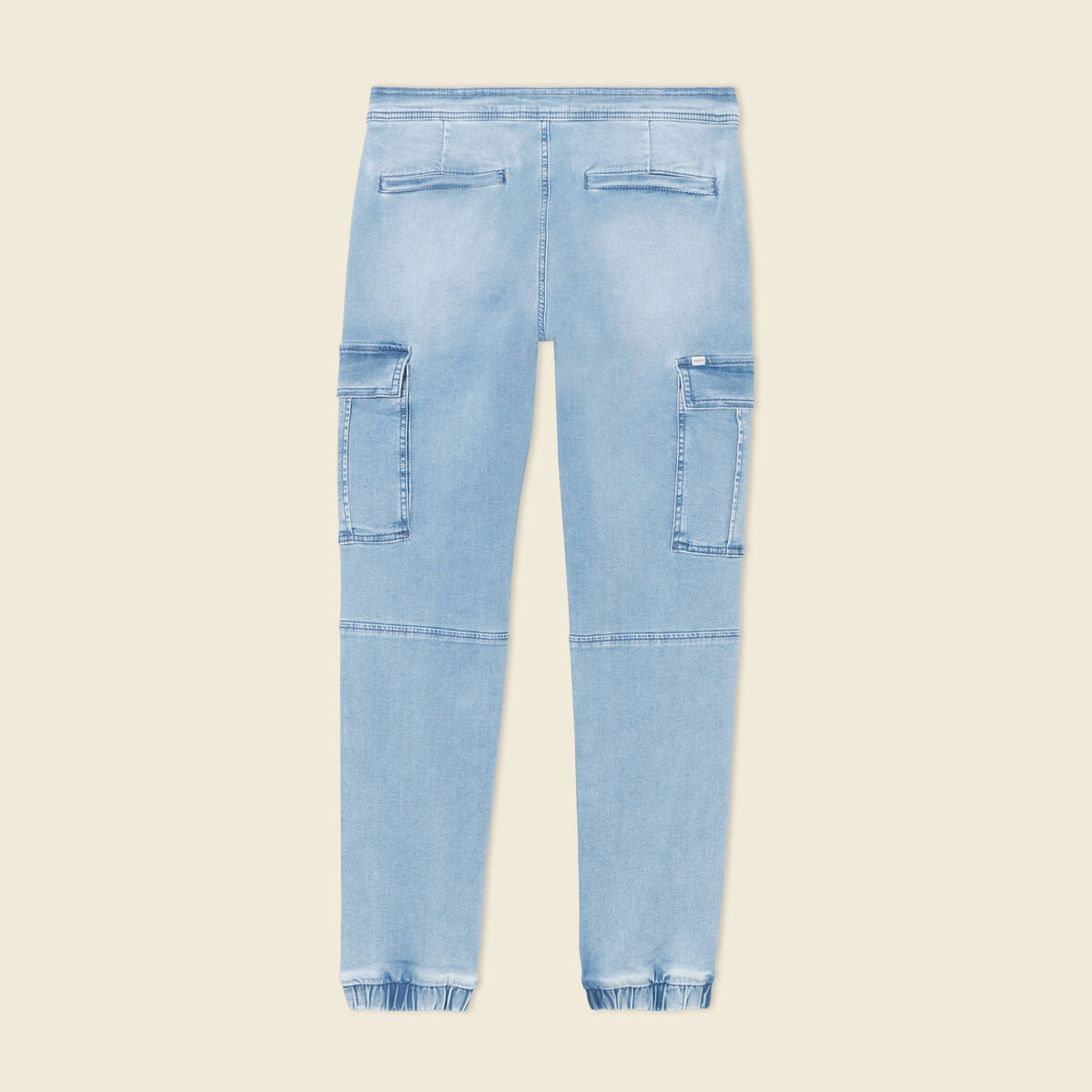 Jeans battle à coulisse denim bleach homme