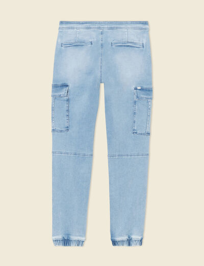 Jeans battle à coulisse denim bleach homme