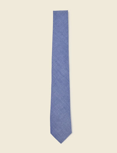 Cravate en coton bleu gris homme