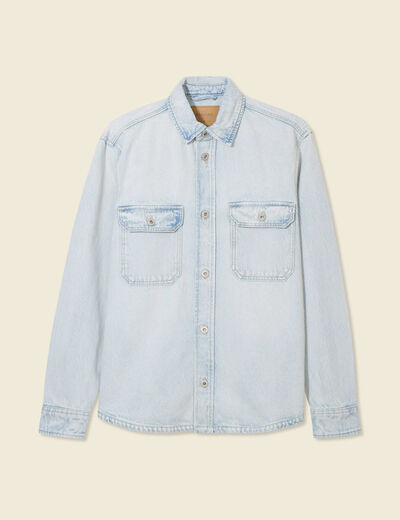 Surchemise en jean denim snow bleach homme