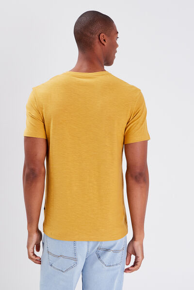 T-shirt manches courtes jaune moutarde homme