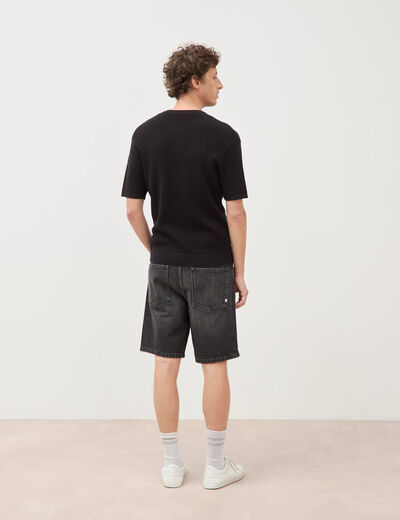 T-shirt en coton manches courtes noir homme
