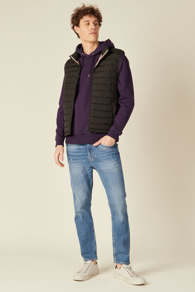 Doudoune droite sans manches noir homme