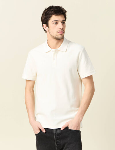 Polo manches courtes ecru homme