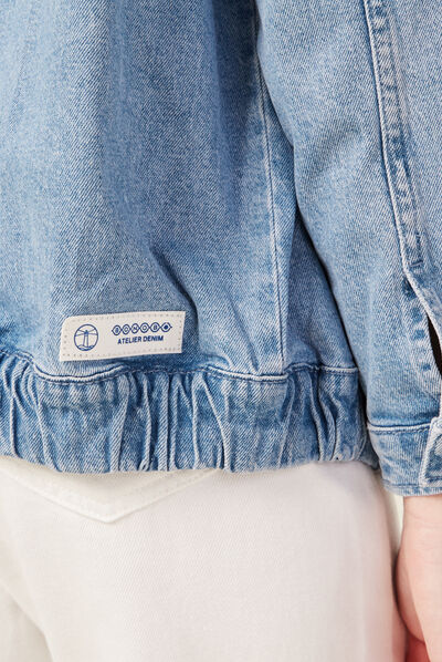 Blouson jean éco-responsable denim bleach femme