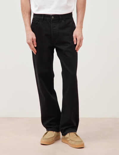 Jeans large relaxed denim noir homme