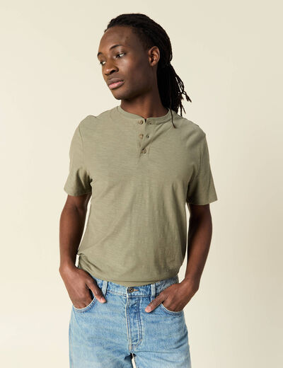 T-shirt manches courtes vert kaki homme