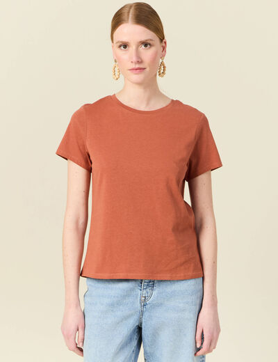 T-shirt manches courtes orange femme
