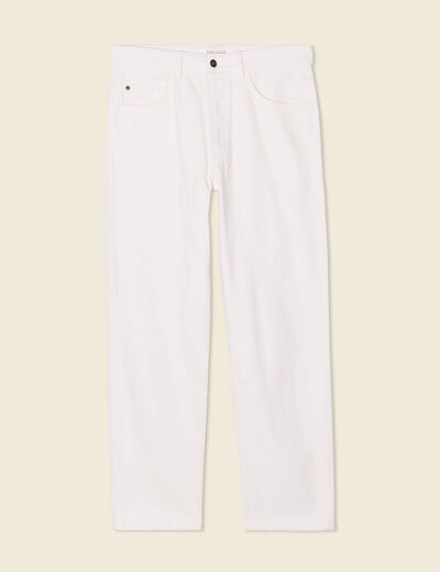 Jeans relax 5 poches denim blanc homme