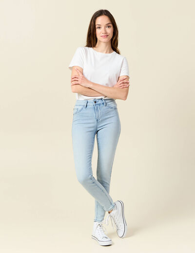 Jeans skinny 7/8ème denim bleach femme
